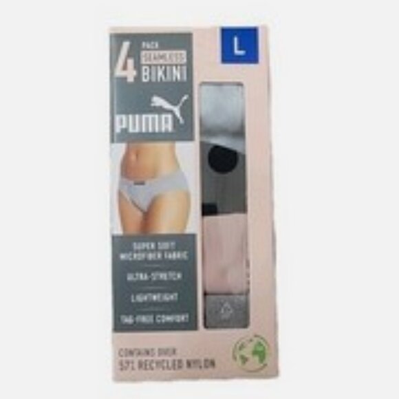 Puma Womens  Seamless Bikini Underwear 4-Pack NIB - Picture 2 of 7